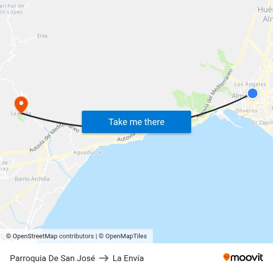 Parroquia De San José to La Envía map