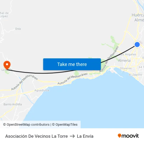 Asociación De Vecinos La Torre to La Envía map