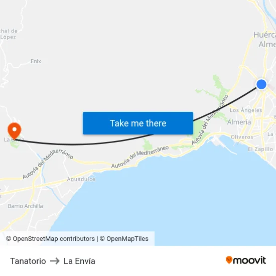 Tanatorio to La Envía map