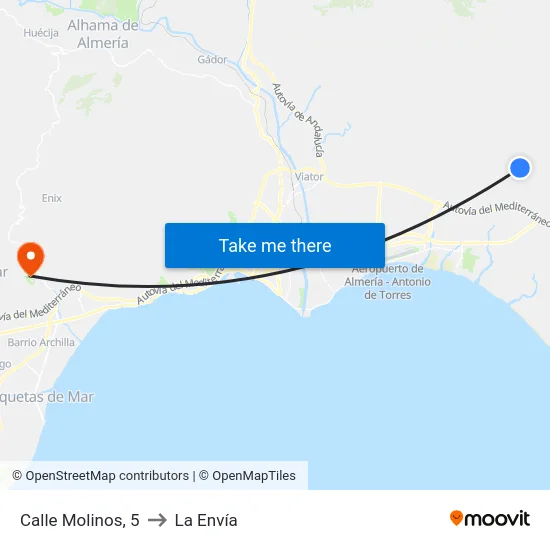 Calle Molinos, 5 to La Envía map