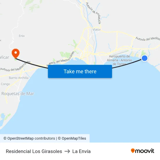 Residencial Los Girasoles to La Envía map