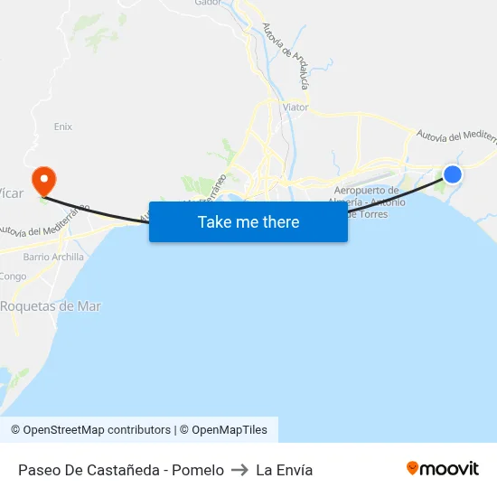 Paseo De Castañeda - Pomelo to La Envía map