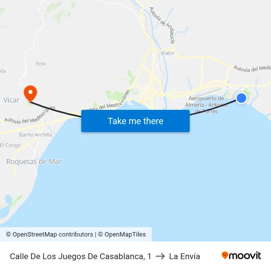 Calle De Los Juegos De Casablanca, 1 to La Envía map