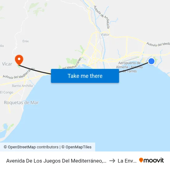 Avenida De Los Juegos Del Mediterráneo, 12 to La Envía map