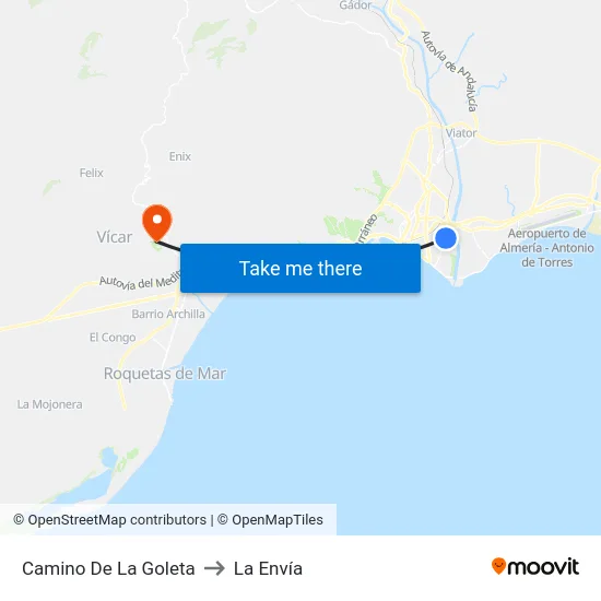 Camino De La Goleta to La Envía map