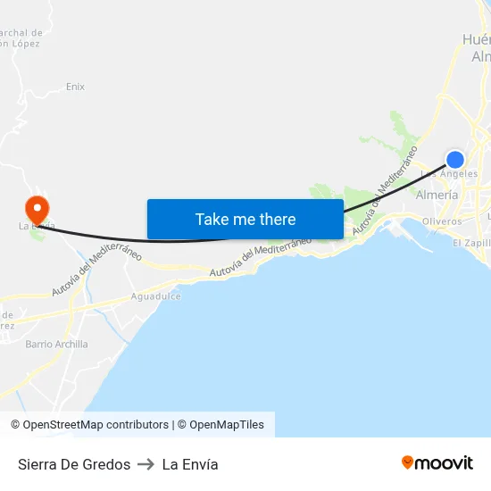 Sierra De Gredos to La Envía map
