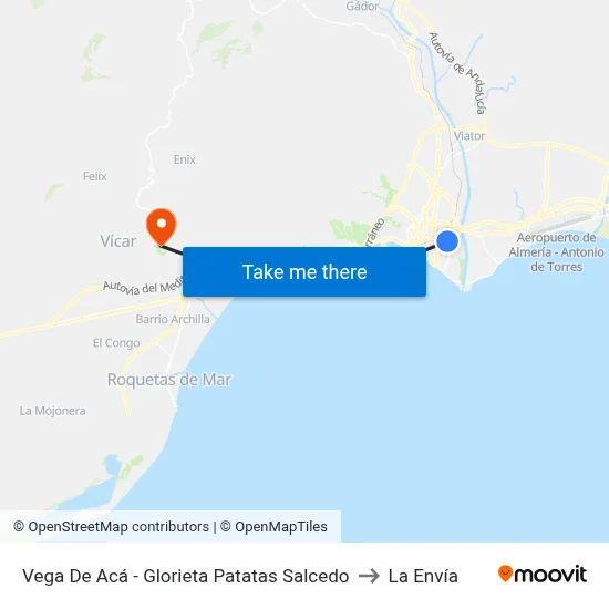 Vega De Acá - Glorieta Patatas Salcedo to La Envía map