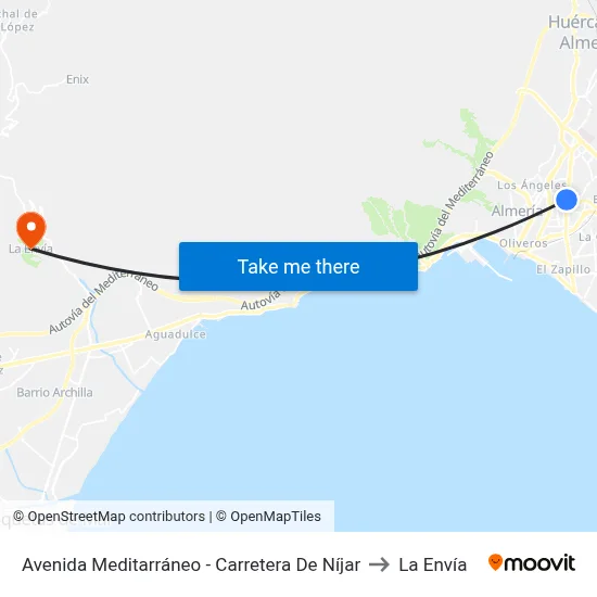 Avenida Meditarráneo - Carretera De Níjar to La Envía map
