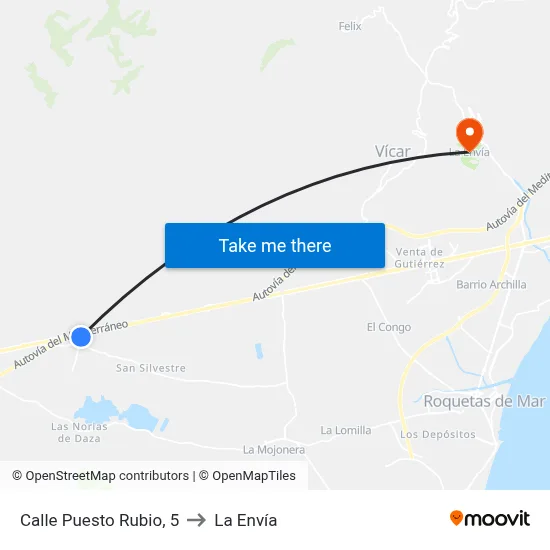 Calle Puesto Rubio, 5 to La Envía map