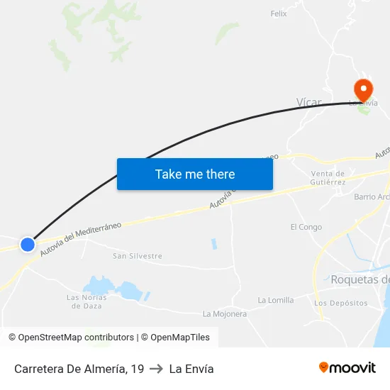 Carretera De Almería, 19 to La Envía map