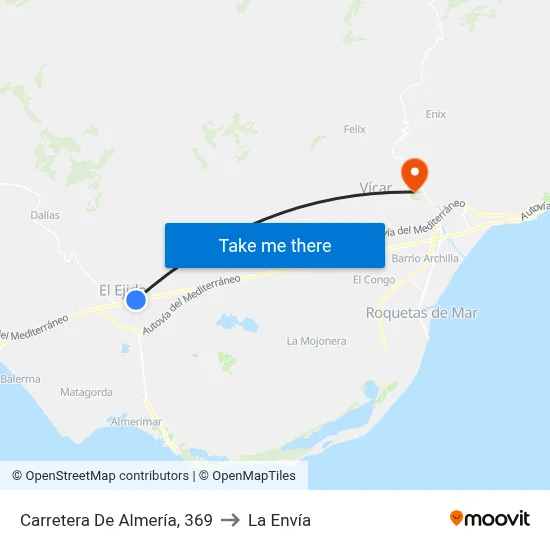 Carretera De Almería, 369 to La Envía map