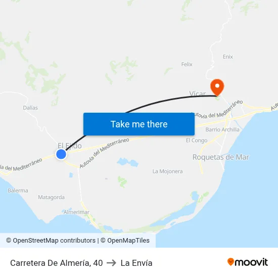 Carretera De Almería, 40 to La Envía map
