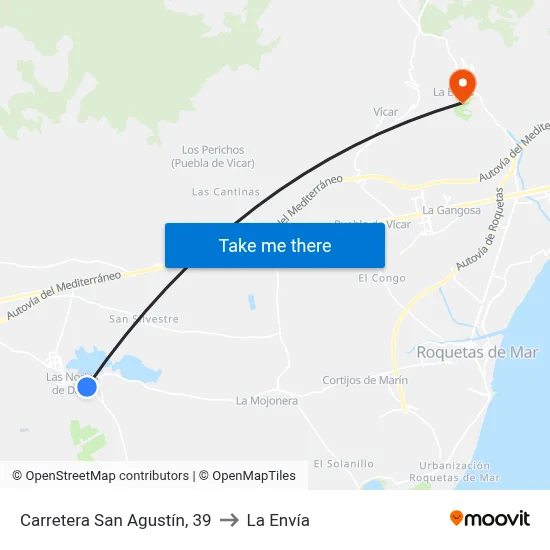 Carretera San Agustín, 39 to La Envía map