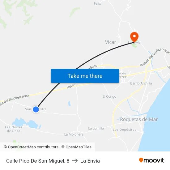 Calle Pico De San Miguel, 8 to La Envía map