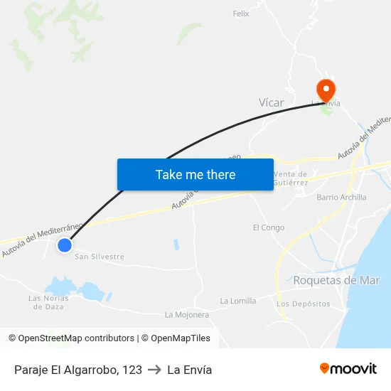 Paraje El Algarrobo, 123 to La Envía map