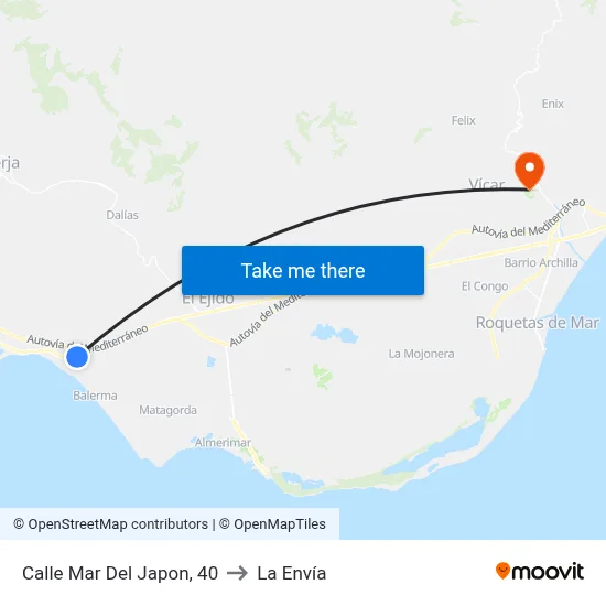 Calle Mar Del Japon, 40 to La Envía map