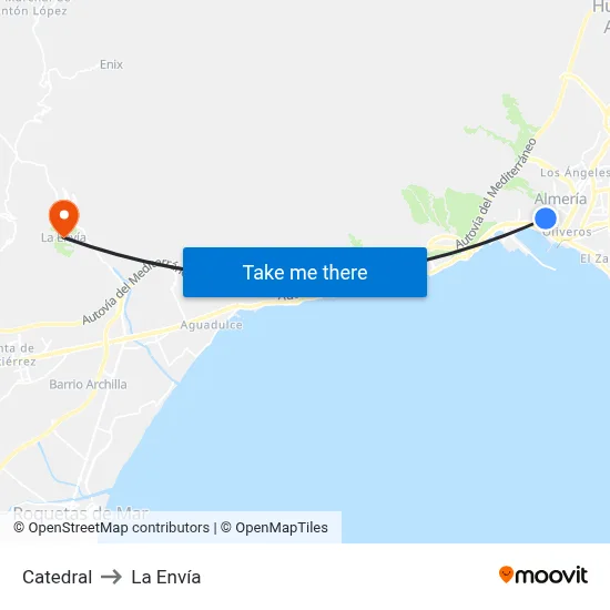 Catedral to La Envía map