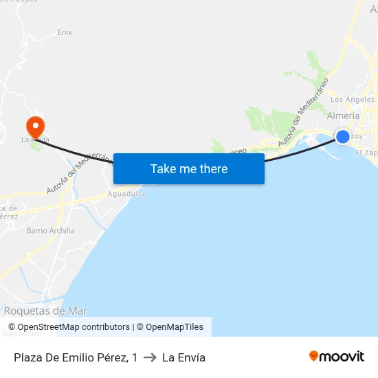 Plaza De Emilio Pérez, 1 to La Envía map