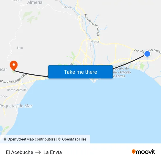 El Acebuche to La Envía map