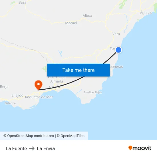 La Fuente to La Envía map