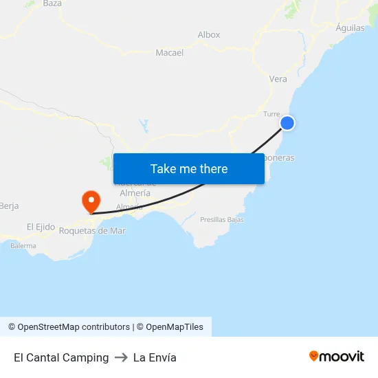 El Cantal Camping to La Envía map