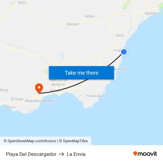 Playa Del Descargador to La Envía map
