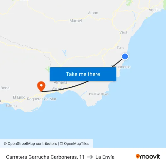 Carretera Garrucha Carboneras, 11 to La Envía map