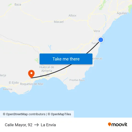 Calle Mayor, 92 to La Envía map