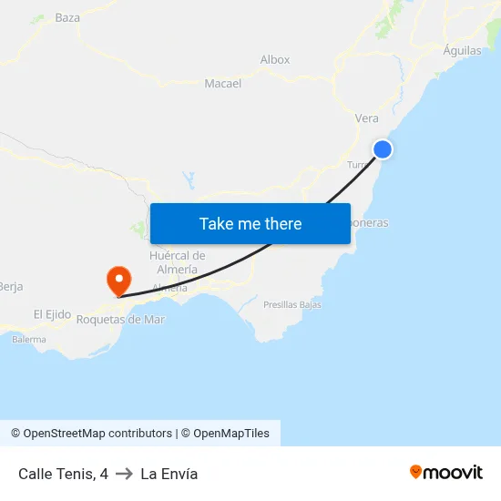 Calle Tenis, 4 to La Envía map