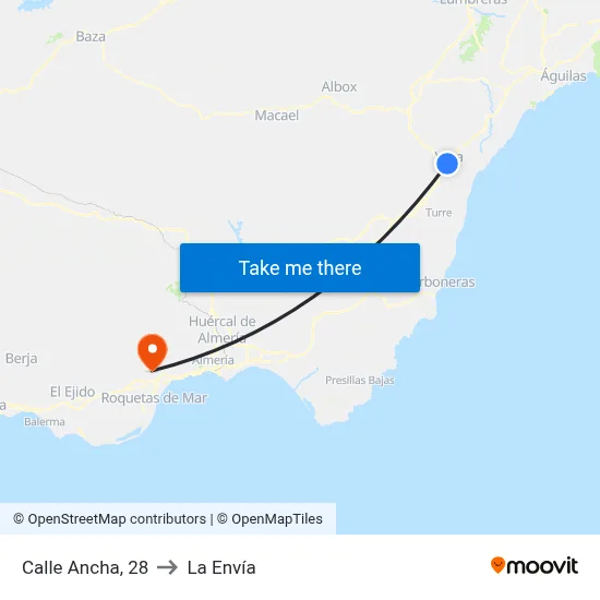 Calle Ancha, 28 to La Envía map