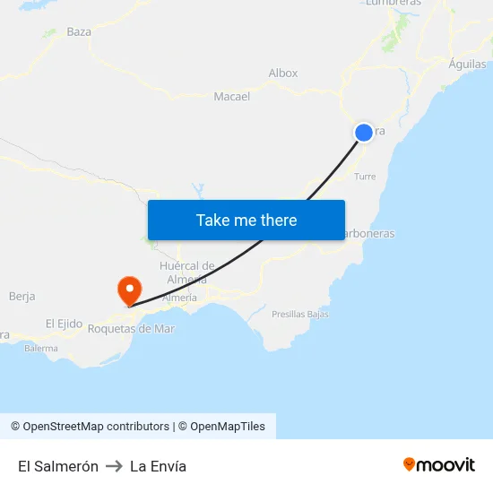 El Salmerón to La Envía map