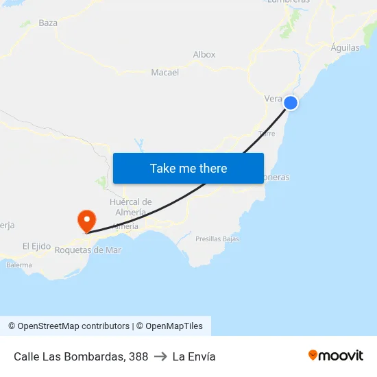 Calle Las Bombardas, 388 to La Envía map