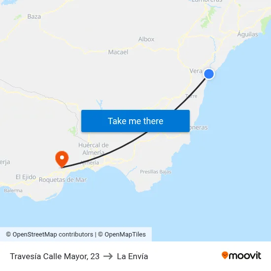 Travesía Calle Mayor, 23 to La Envía map