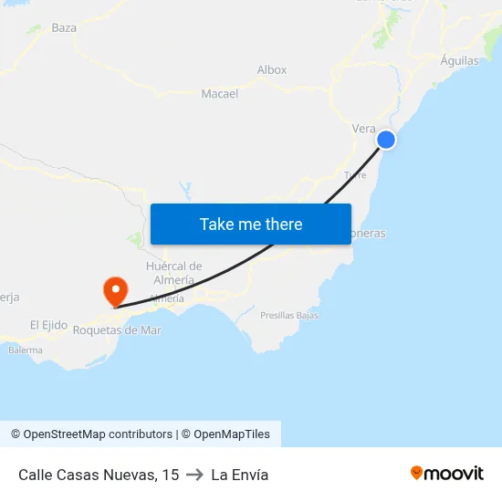 Calle Casas Nuevas, 15 to La Envía map