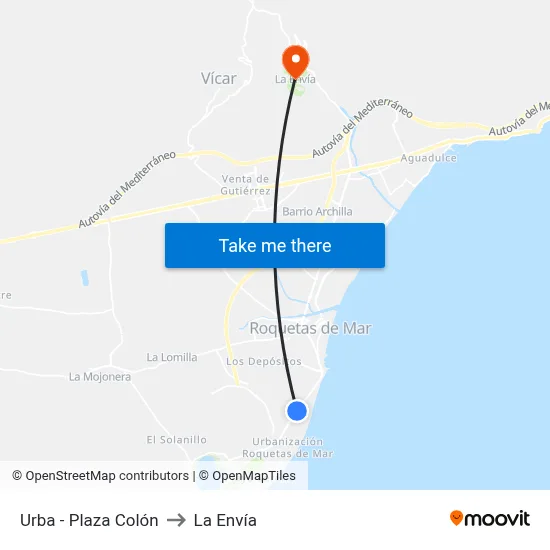 Urba - Plaza Colón to La Envía map