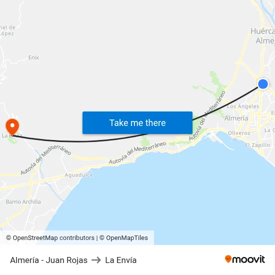 Almería - Juan Rojas to La Envía map