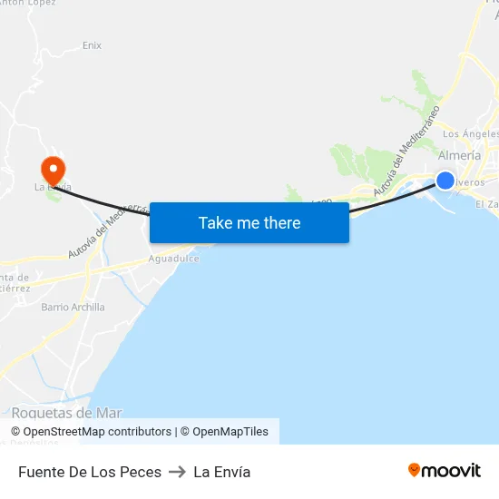 Fuente De Los Peces to La Envía map