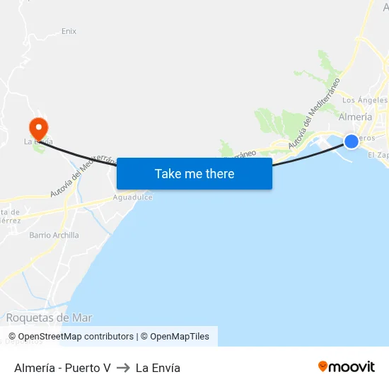 Almería - Puerto V to La Envía map