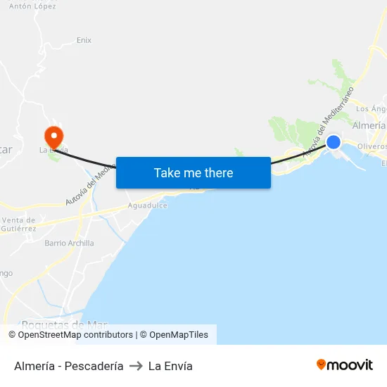 Almería - Pescadería to La Envía map