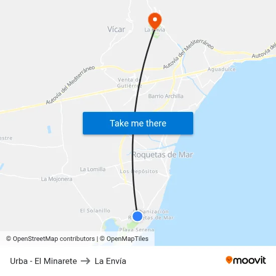 Urba - El Minarete to La Envía map