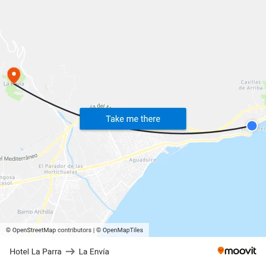 Hotel La Parra to La Envía map