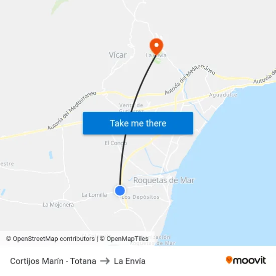 Cortijos Marín - Totana to La Envía map