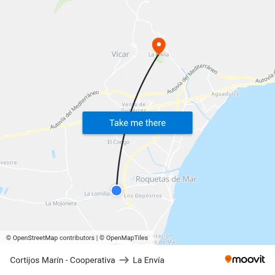 Cortijos Marín - Cooperativa to La Envía map