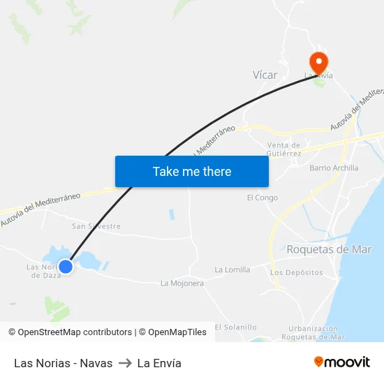 Las Norias - Navas to La Envía map