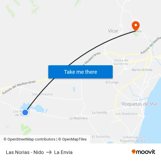 Las Norias - Nido to La Envía map