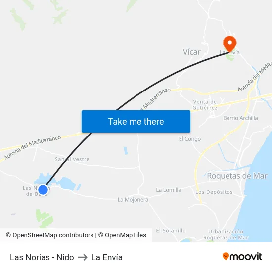 Las Norias - Nido to La Envía map