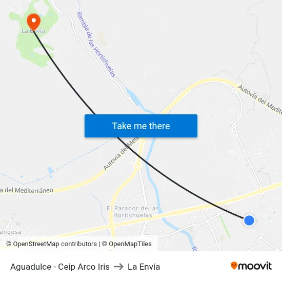 Aguadulce - Ceip Arco Iris to La Envía map