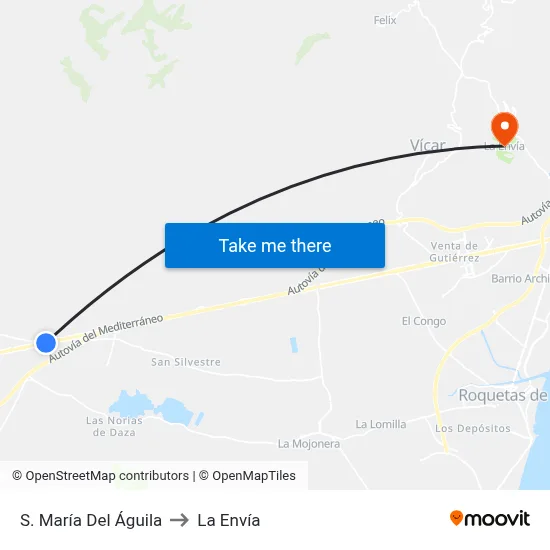S. María Del Águila to La Envía map