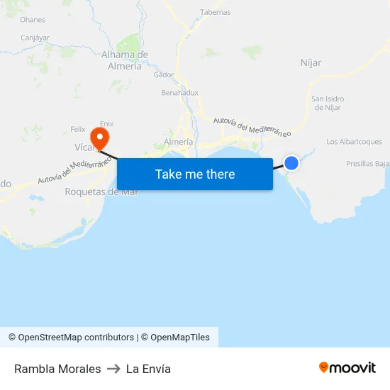 Rambla Morales to La Envía map
