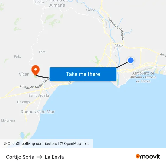Cortijo Soria to La Envía map